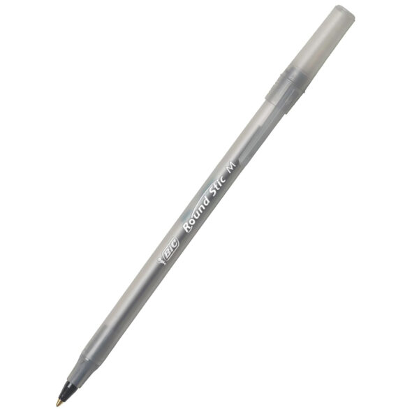 Round Stic Pen, Medium Point, Black, 12 Per Pack, 6 Packs