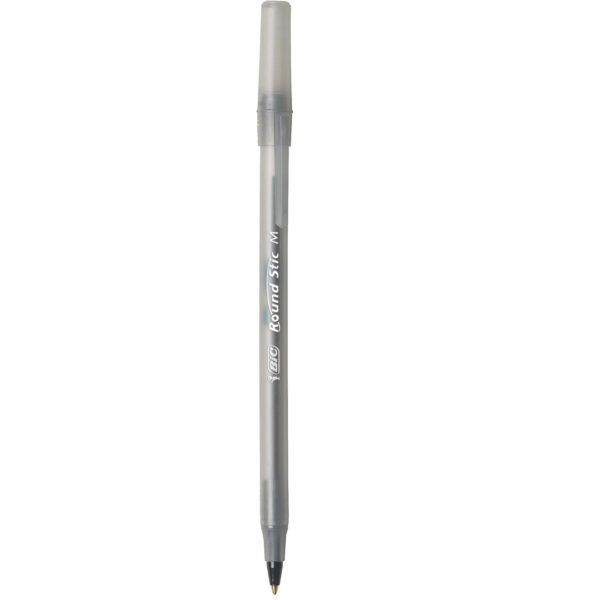 Round Stic Pen, Medium Point, Black, 12 Per Pack, 6 Packs