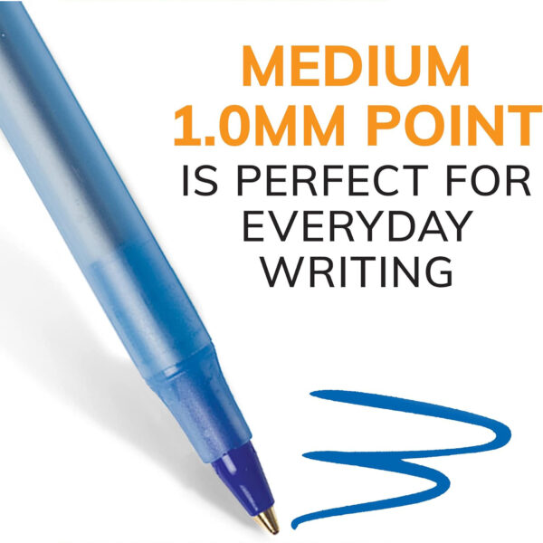 Round Stic Xtra Life Ballpoint Pen, Medium Point (1.0mm), Blue, 10 Per Pack, 6 Packs