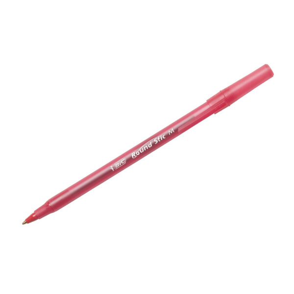 Round Stic Xtra Life Ballpoint Pen, Medium Point (1.0mm), Red, 10 Per Pack, 6 Packs