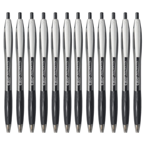 ERSBICVCG11BLK_3.jpg Glide Retractable Ball Pen, Medium Point (1.0 mm), Black, 12-Count