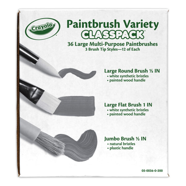 Large Variety Paint Brushes Classpack, 36 Brushes