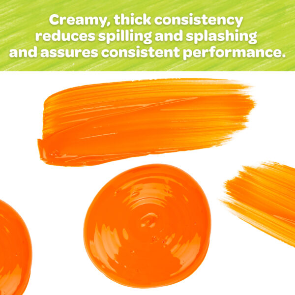 Washable Finger Paint, Orange, 16 oz, Pack of 3