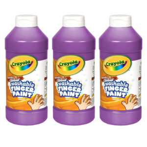 Washable Finger Paint, Violet, 16 oz, Pack of 3