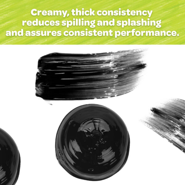 Washable Finger Paint, Black, 16 oz, Pack of 3