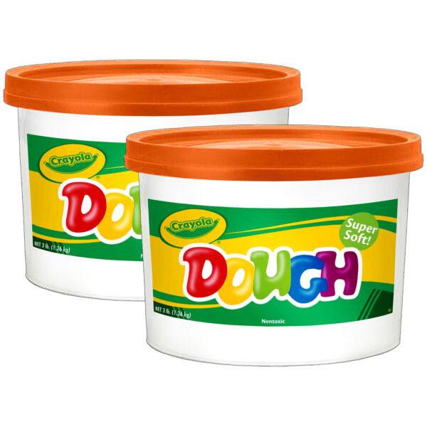 ERSBIN1536-2.jpg Super Soft Modeling Dough, Orange, 3 lbs. Bucket, Pack of 2