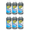 Washable Paint, Black, 16 oz. Bottles, Pack of 6