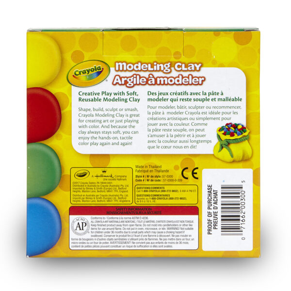Modeling Clay, 4 Assorted Colors, 1 lb. Box, 12 Boxes