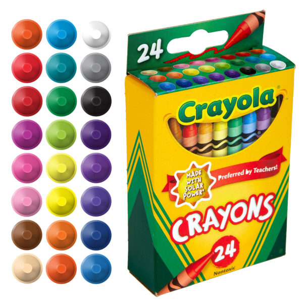 ERSBIN3024-12_1-1.jpg Crayons, Regular Size, 24 Colors Per Box, 12 Boxes