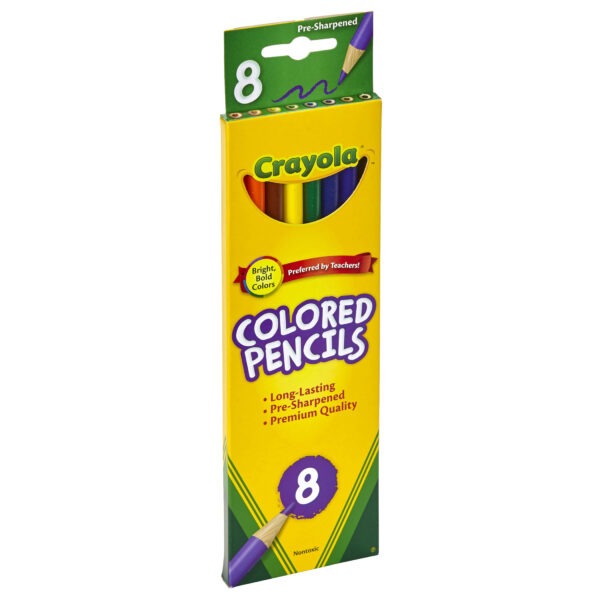 Colored Pencils, 8 Colors Per Box, 12 Boxes