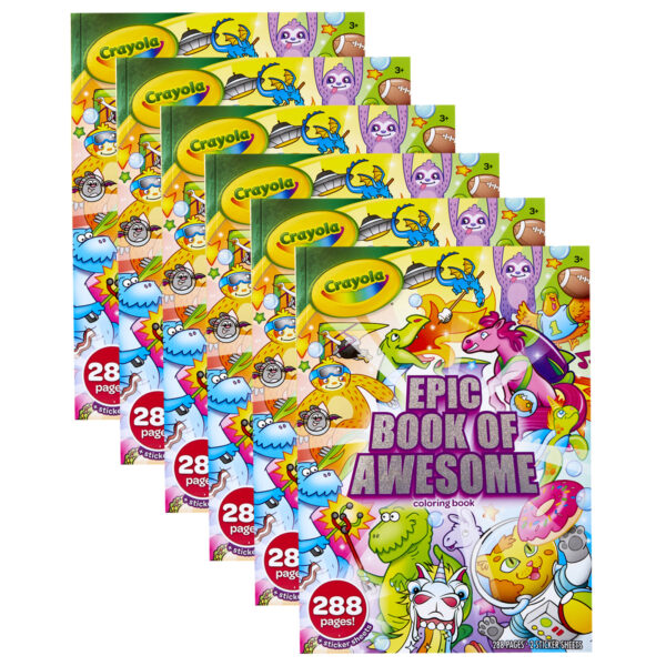 Epic Book of Awesome Epic Book of Awesome 288-Page Coloring Book, Pack of 6