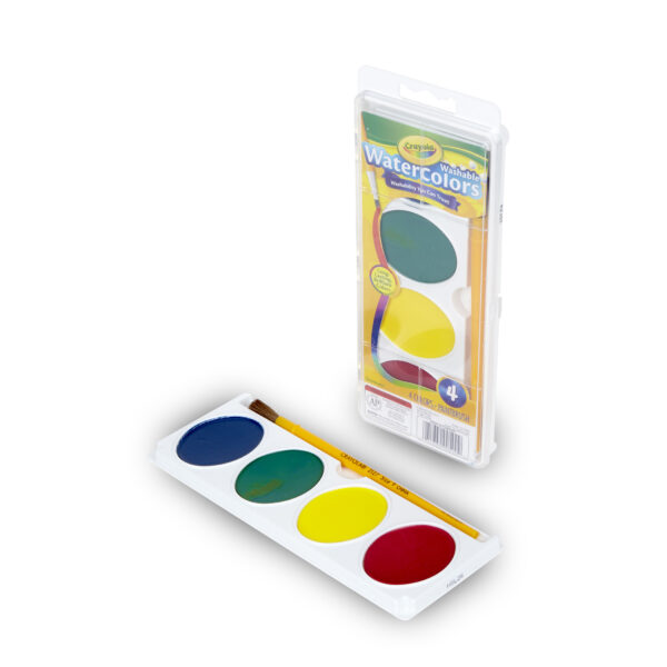 Jumbo Washable Watercolor Set, 4 colors, Pack of 6