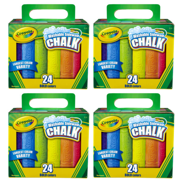 ERSBIN512024-4.jpg Washable Sidewalk Chalk, 24 Per Box, 4 Boxes