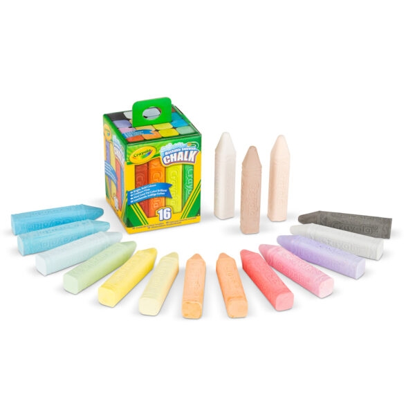 NA Washable Sidewalk Chalk Tray, 16 Per Pack, Tray of 12 Packs