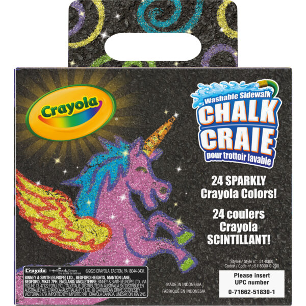 ERSBIN518300-3_3.jpg Washable Glitter Sidewalk Chalk, 24 Per Pack, 3 Packs