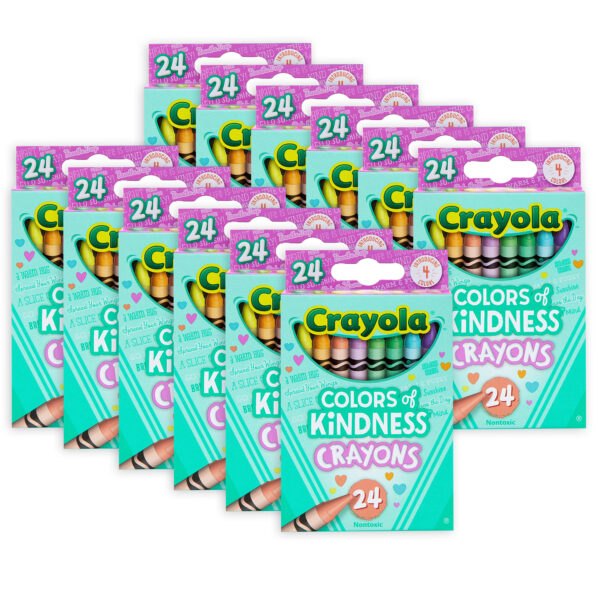 Colors of Kindness, Crayons, 24ct Colors of Kindness Crayons, 24 Per Pack, 12 Packs