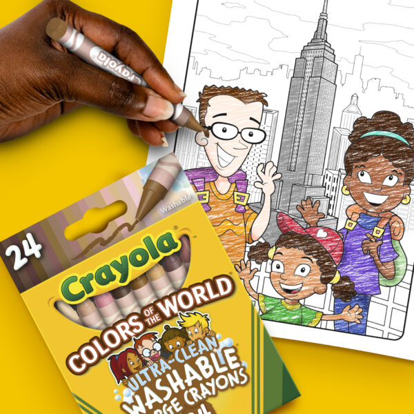 Large Crayons, Colors of the World, 24 Per Box, 3 Boxes
