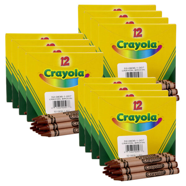 ERSBIN520836007-12.jpg Bulk Crayons, Brown, Regular Size, 12 Per Box, 12 Boxes
