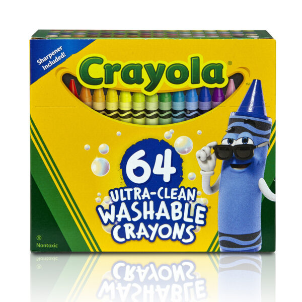 NA Ultra-Clean Washable Crayons, Regular Size, 64 Per Pack, 2 Packs