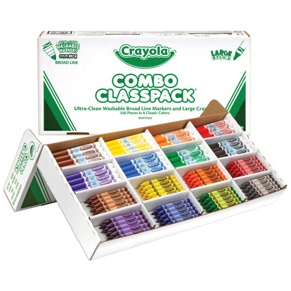 Large Size Crayons and Markers Classpack, 256 Count