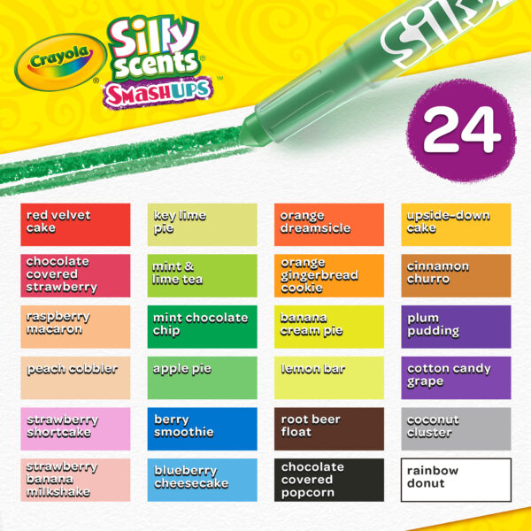 Silly Scents Smash Ups Mini Twistables Scented Crayons, 24 Per Pack, 4 Packs