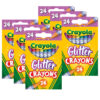 52-3715-0-200_Crayons_Glitter-101 Glitter Crayons, 24 Per Pack, 6 Packs