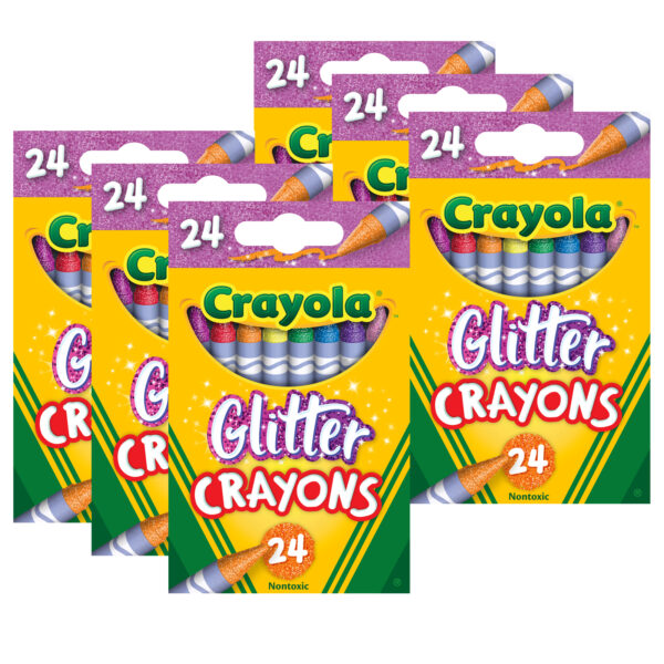 52-3715-0-200_Crayons_Glitter-101 Glitter Crayons, 24 Per Pack, 6 Packs