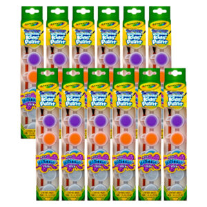 Washable Kids' Paint Pots, Glitter Effects, 6 Per Pack, 12 Packs