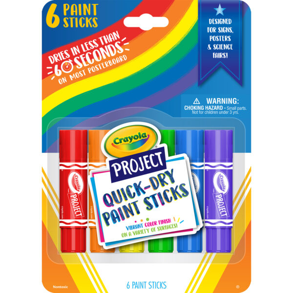 Project Quick-Dry Paint Sticks, 6 Per Pack, 6 Packs