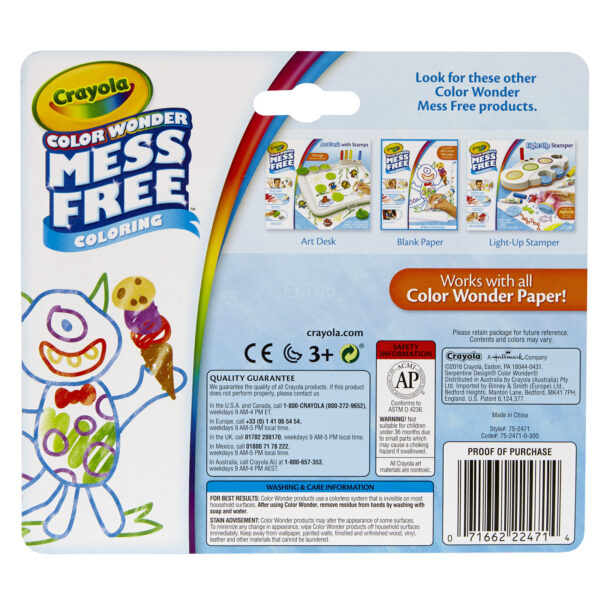 NA Color Wonder Mess Free Mini Markers, Classic Colors, 10 Per Pack, 3 Packs