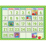 Polka Dot School Calendar Bulletin Board Set