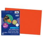 Construction Paper, Medium Weight, Orange, 12" x 18", 50 Sheets Per Pack, 5 Packs
