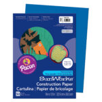 Construction Paper, Medium Weight, Bright Blue, 9" x 12", 50 Sheets Per Pack, 10 Packs