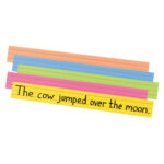 Sentence Strips, Assorted 5 Colors, 1-1-2" Ruled 3" x 24", 100 Strips Per Pack, 2 Packs