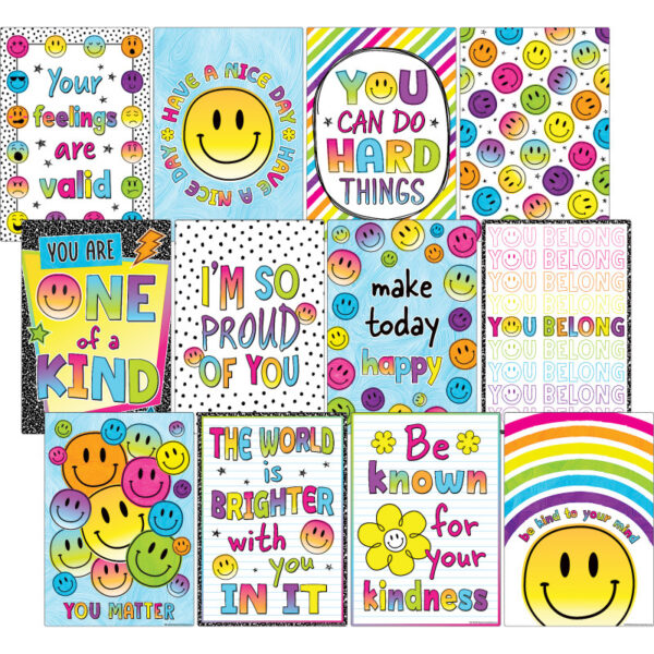 1 Brights 4Ever Positive Sayings Small Poster Pack, Pack of 12