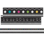 Chalkboard Brights Double-Sided Ribbon Runner, 1.5" W, 45 Feet Per Pack, 3 Packs