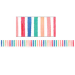 Watercolor Stripes Border Trim, 35 Feet Per Pack, 6 Packs