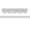 Silver Sparkle Scalloped Border Trim, 35 Feet Per Pack, 6 Packs