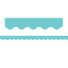 Light Turquoise Scalloped Border Trim, 35 Feet Per Pack, 6 Packs