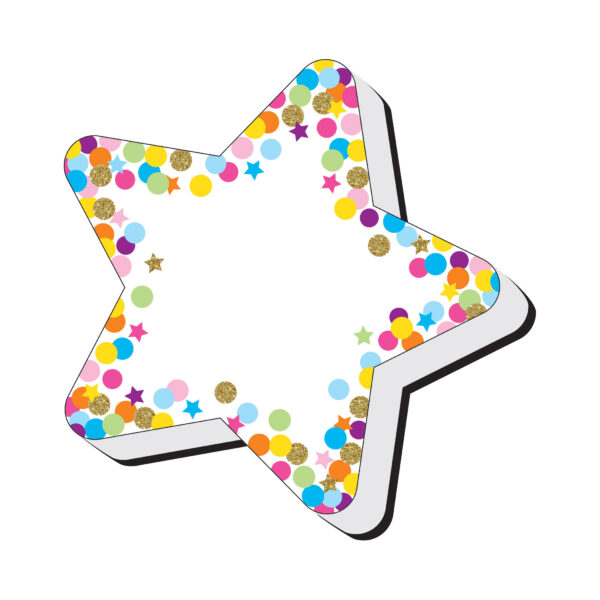 Magnetic Whiteboard Erasers, Star Confetti, Pack of 6