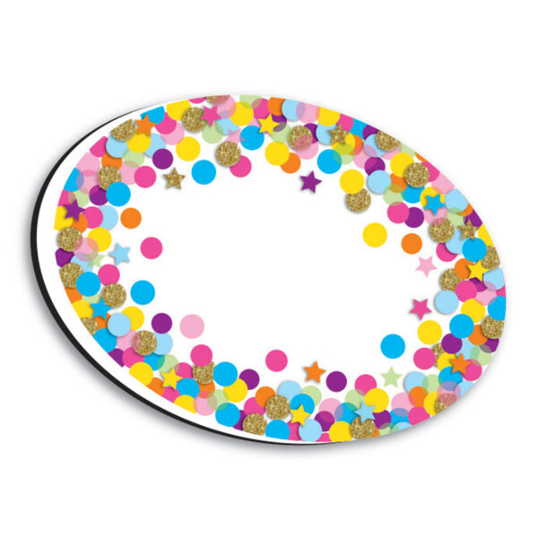 Magnetic Whiteboard Eraser, Oval Confetti, Pack of 6