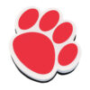 Magnetic Whiteboard Eraser, Red Paw, Pack of 6