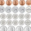 Math Die-Cut Magnets, U.S. Coins, 33 Per Pack, 6 Packs