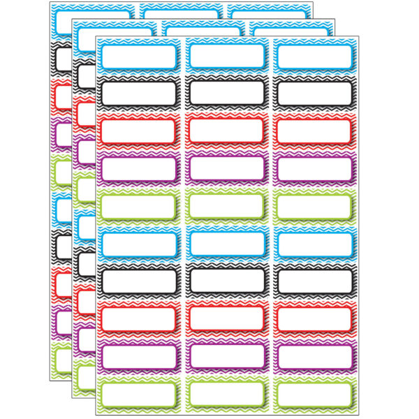 Die-Cut Magnetic Foam Color Chevron Labels-Nameplates, 30 Per Pack, 3 Packs