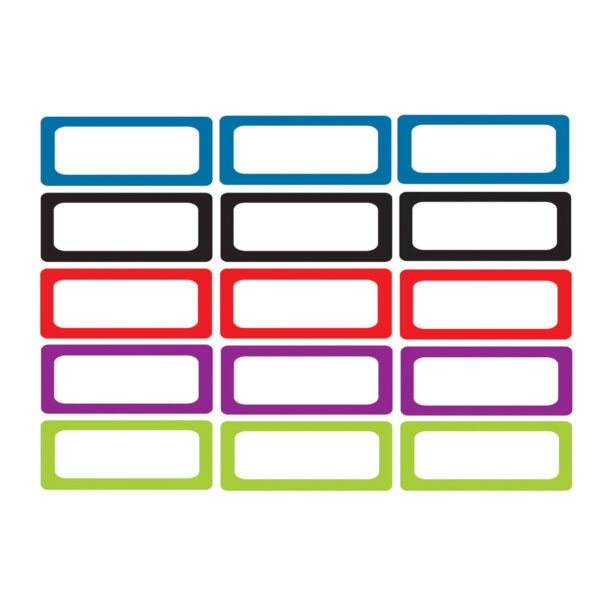 Die-Cut Magnetic Foam Assorted Color Labels-Nameplates, 30 Per Pack, 3 Packs