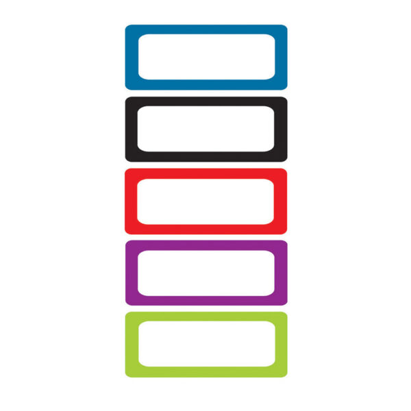 Die-Cut Magnetic Foam Assorted Color Labels-Nameplates, 30 Per Pack, 3 Packs