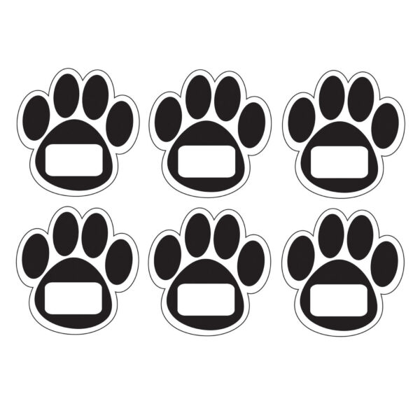 Die-Cut Magnetic Black Paw Prints, 12 Per Pack, 6 Packs