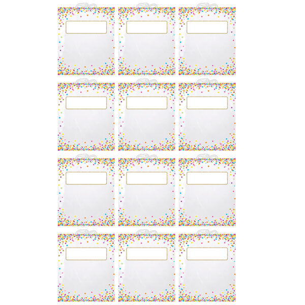 Hanging Confetti Pattern Storage-Book Bag, 10.5" x 12.5", Pack of 12