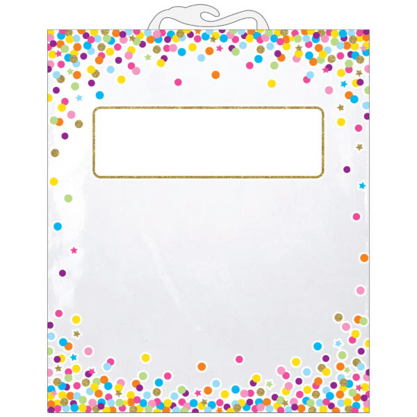 Hanging Confetti Pattern Storage-Book Bag, 10.5" x 12.5", 6 Per Pack, 2 Packs