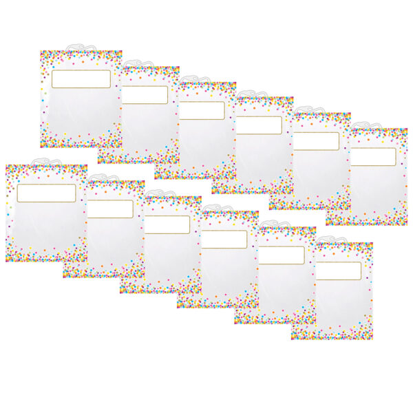 Hanging Confetti Pattern Storage-Book Bag, 11" x 16", Pack of 12